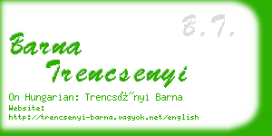 barna trencsenyi business card